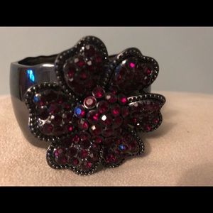 Ruby red flower bracelet
